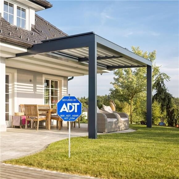 Security Signs & 8 Pcs ADT Window Stickers 28" ADT Yard Sign W/ Aluminum Stake - Picture 5 of 7